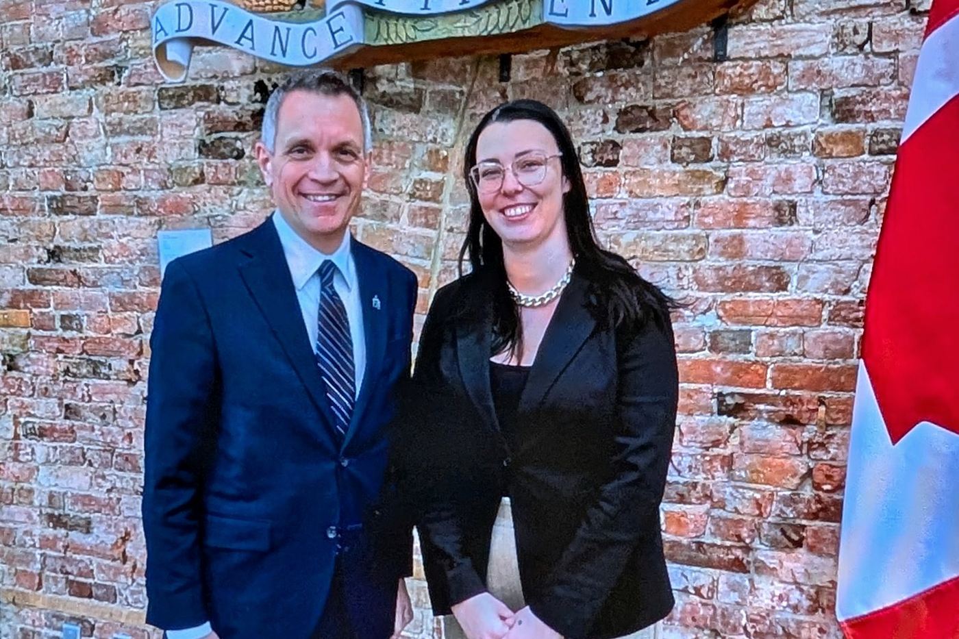 Victoria Williston with Ottawa Mayor Mark Sutcliffe at Ottawa City Hall